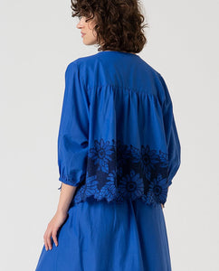 Surkana Mali Blue Shirt with embroidery
