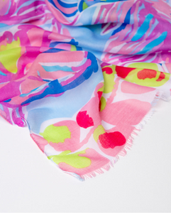 Surkana Scarf / wrap in blues & pinks
