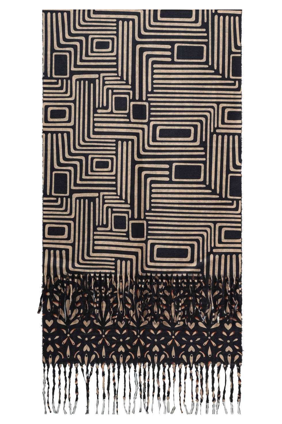 Smashed Lemon Black/Camel scarf