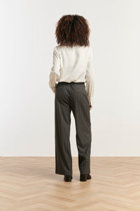 Smashed Lemon Grey Pinstripe Trousers