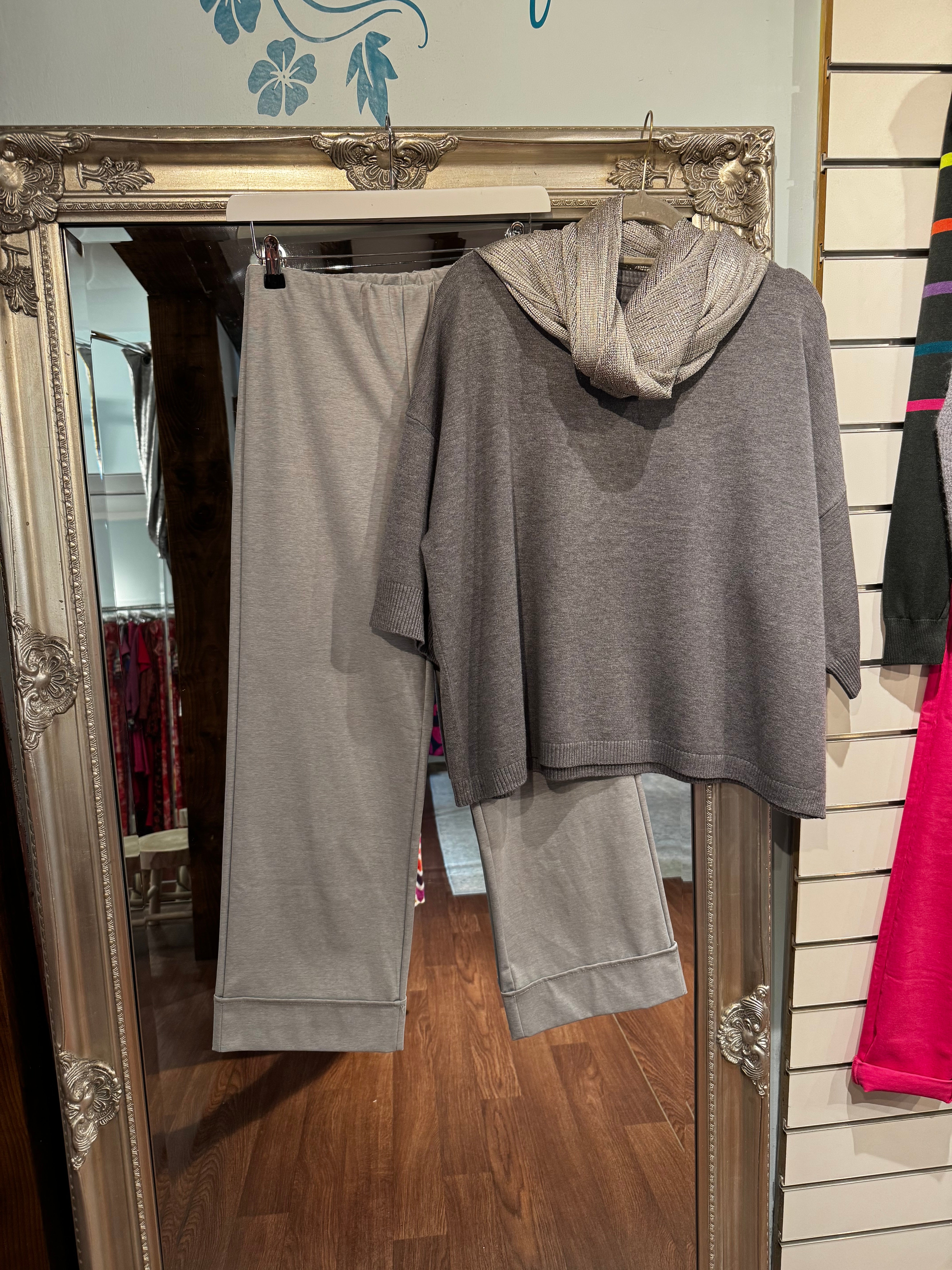 Zola Deep Turnup Trousers Grey
