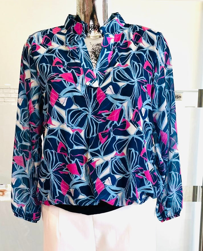 Bella Band in navy/pink print