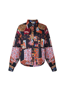 FRNCH Navy Print Shirt