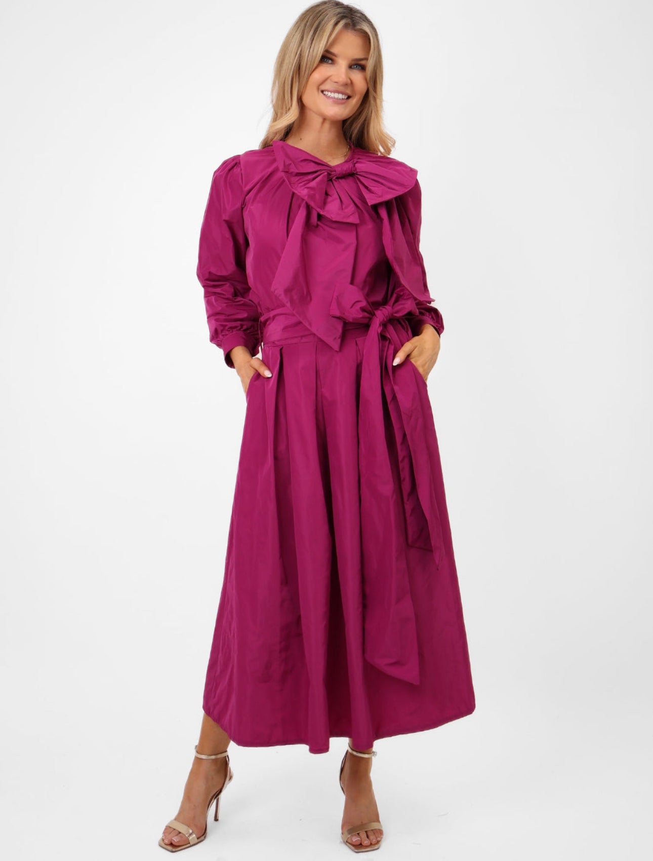 Kate & Pippa Magenta Blair Taffeta Skirt