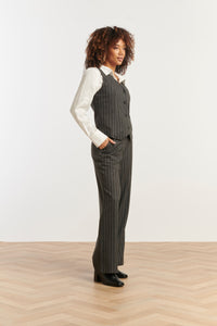 Smashed Lemon Grey Pinstripe Waistcoat