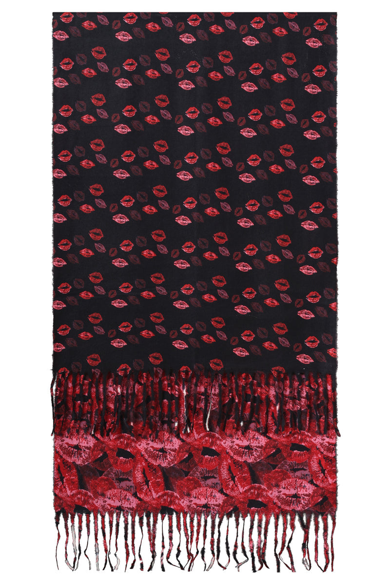Smashed Lemon Red lips scarf