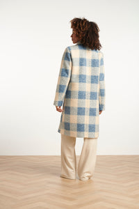Smashed Lemon Tori Boucle Coat Blue