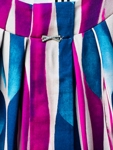 Yew Top Teal & Pink print