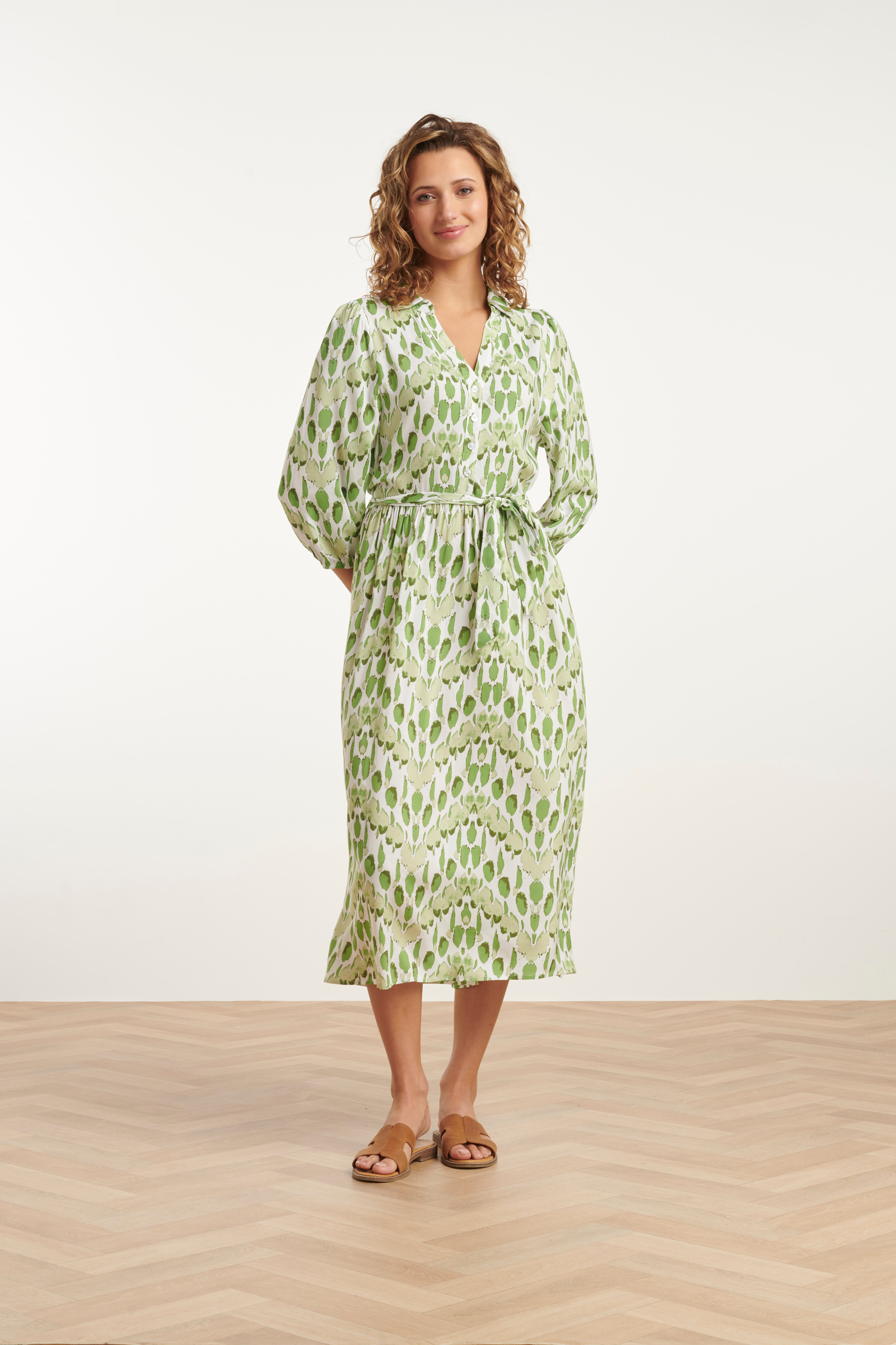 Smashed Lemon Green Print Dress