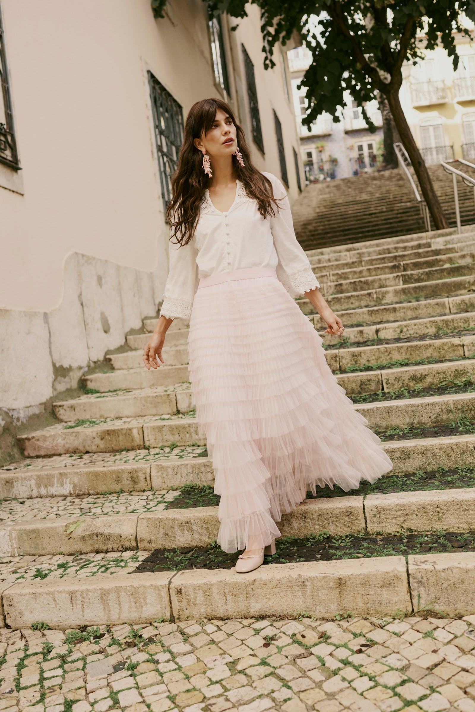 CREAM Eta Tulle Skirt pink
