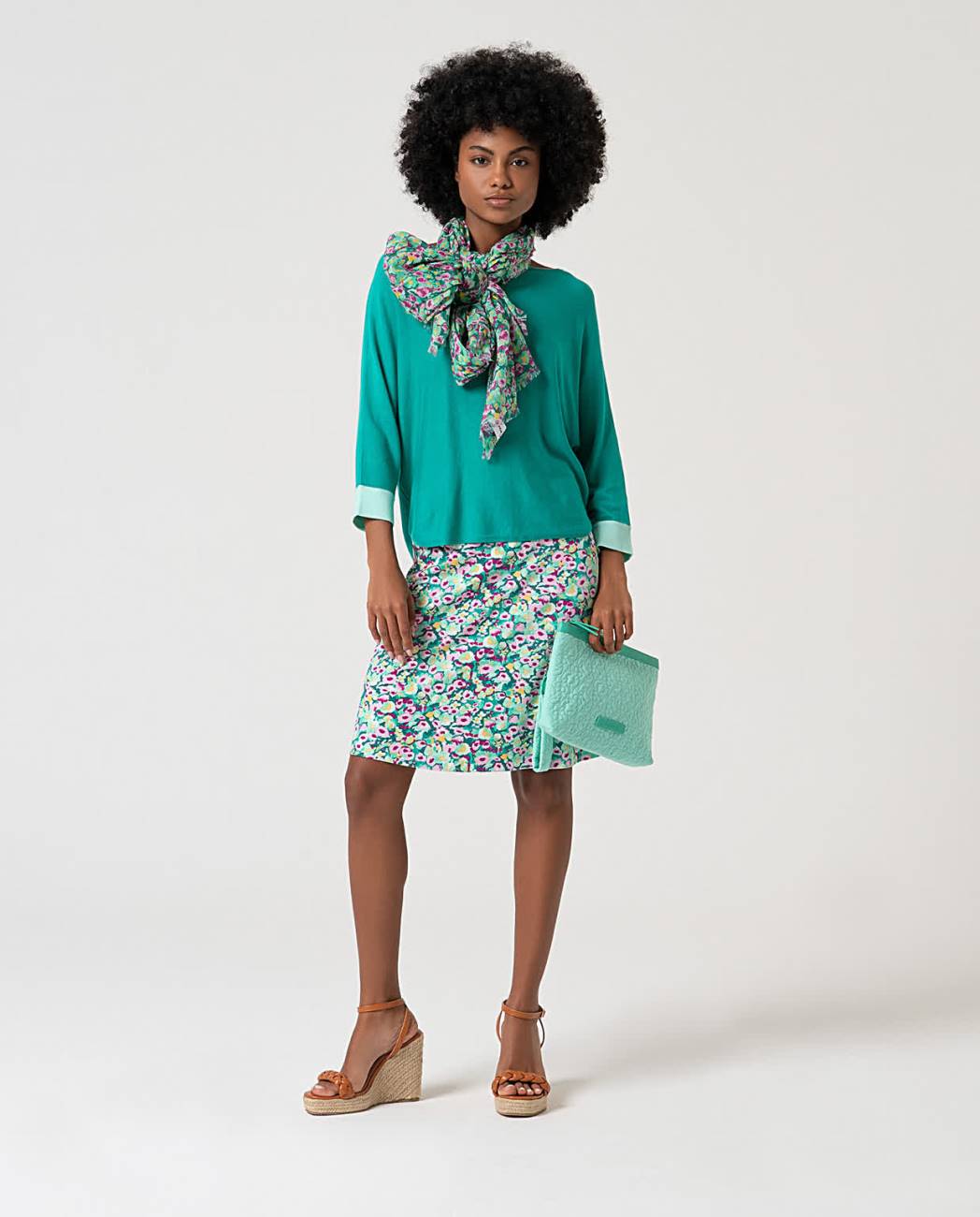 Surkana Skirt in Aqua