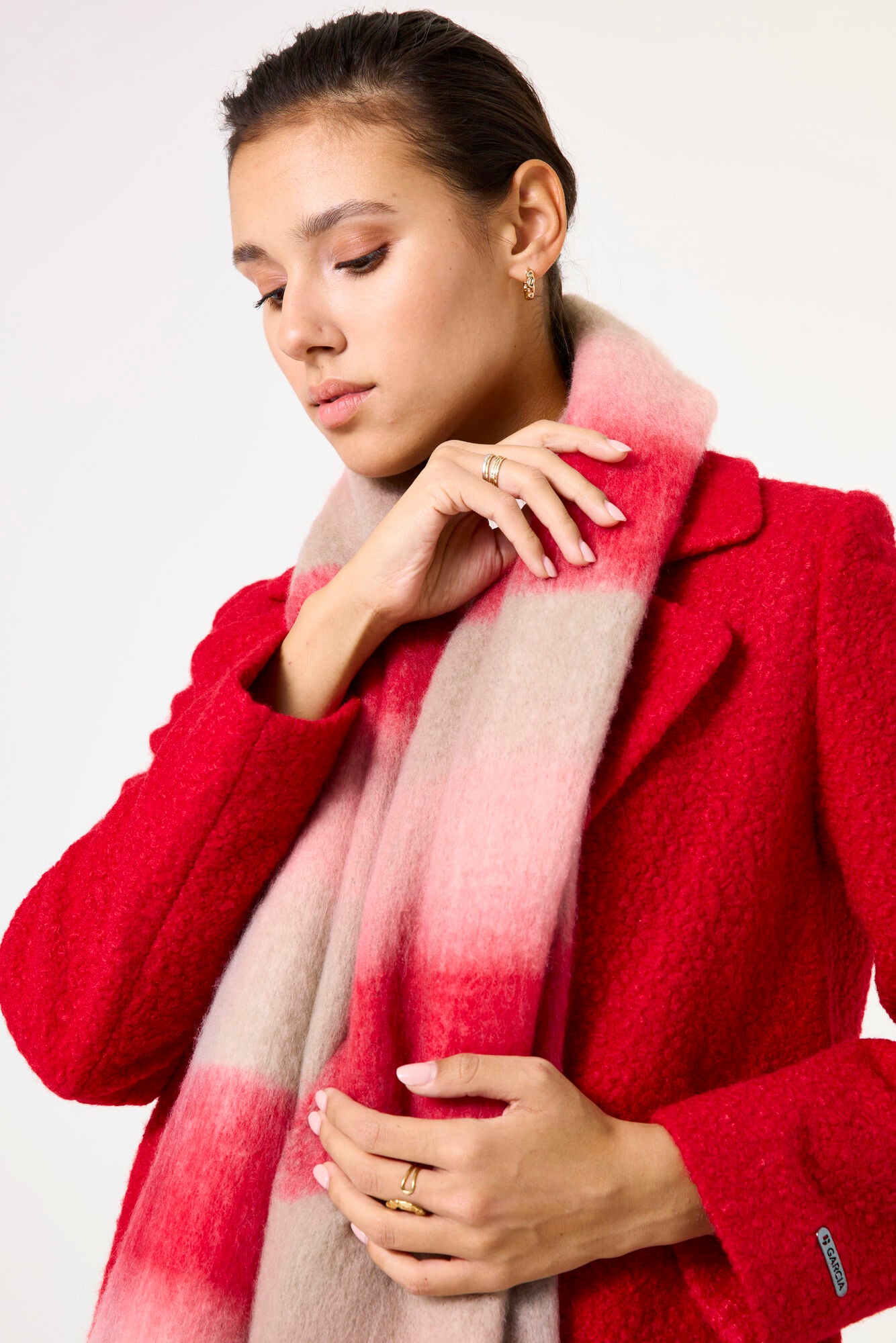 Garcia Red Cream Scarf