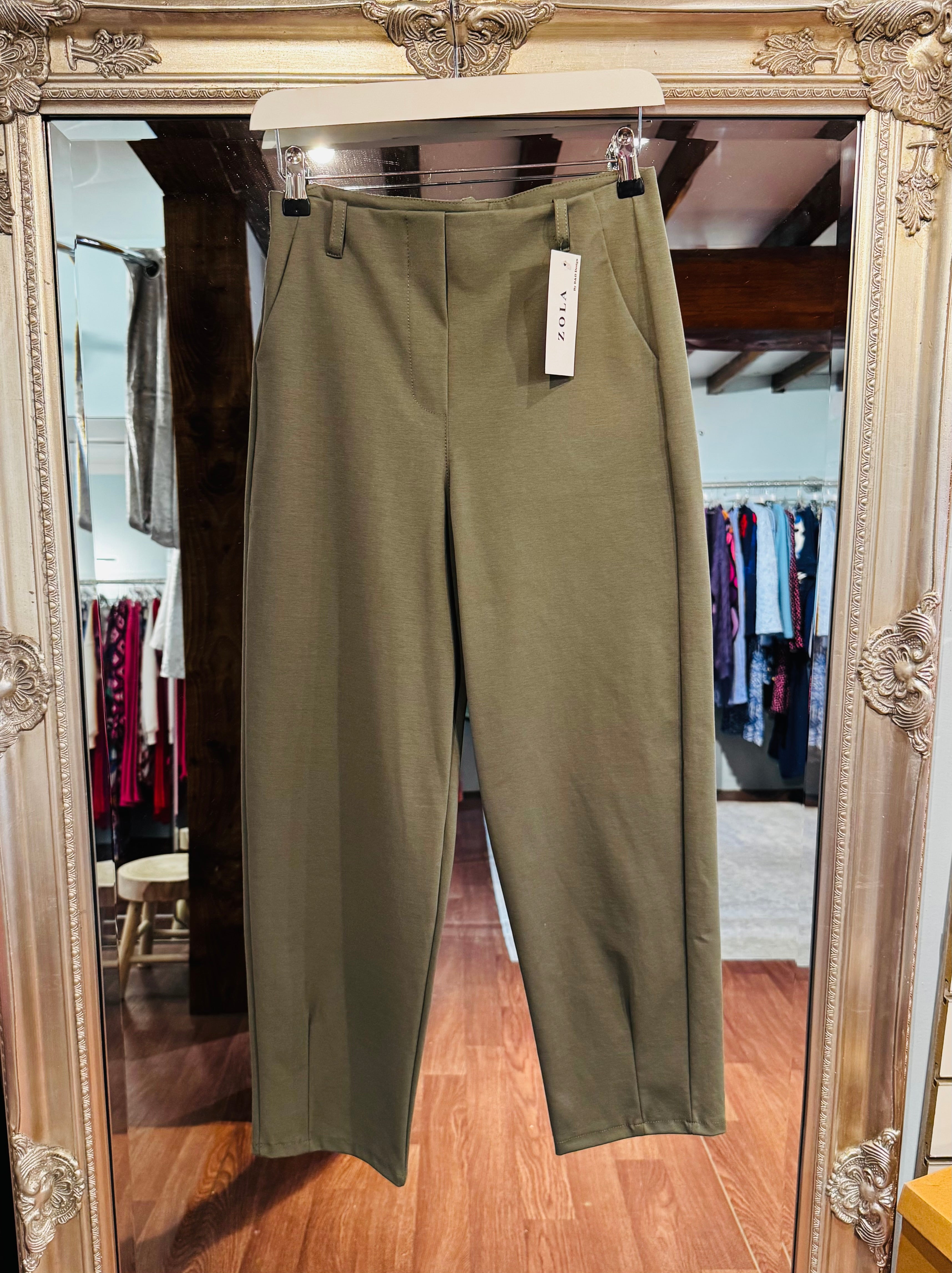 Zola Pin Tuck Trousers Khaki