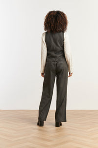 Smashed Lemon Grey Pinstripe Waistcoat
