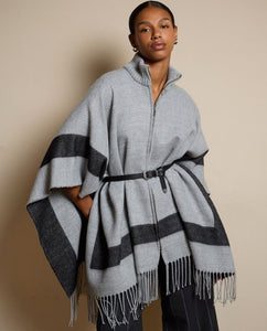 Surkana grey/black poncho