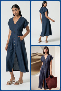 Surkana Tink Dress in Navy