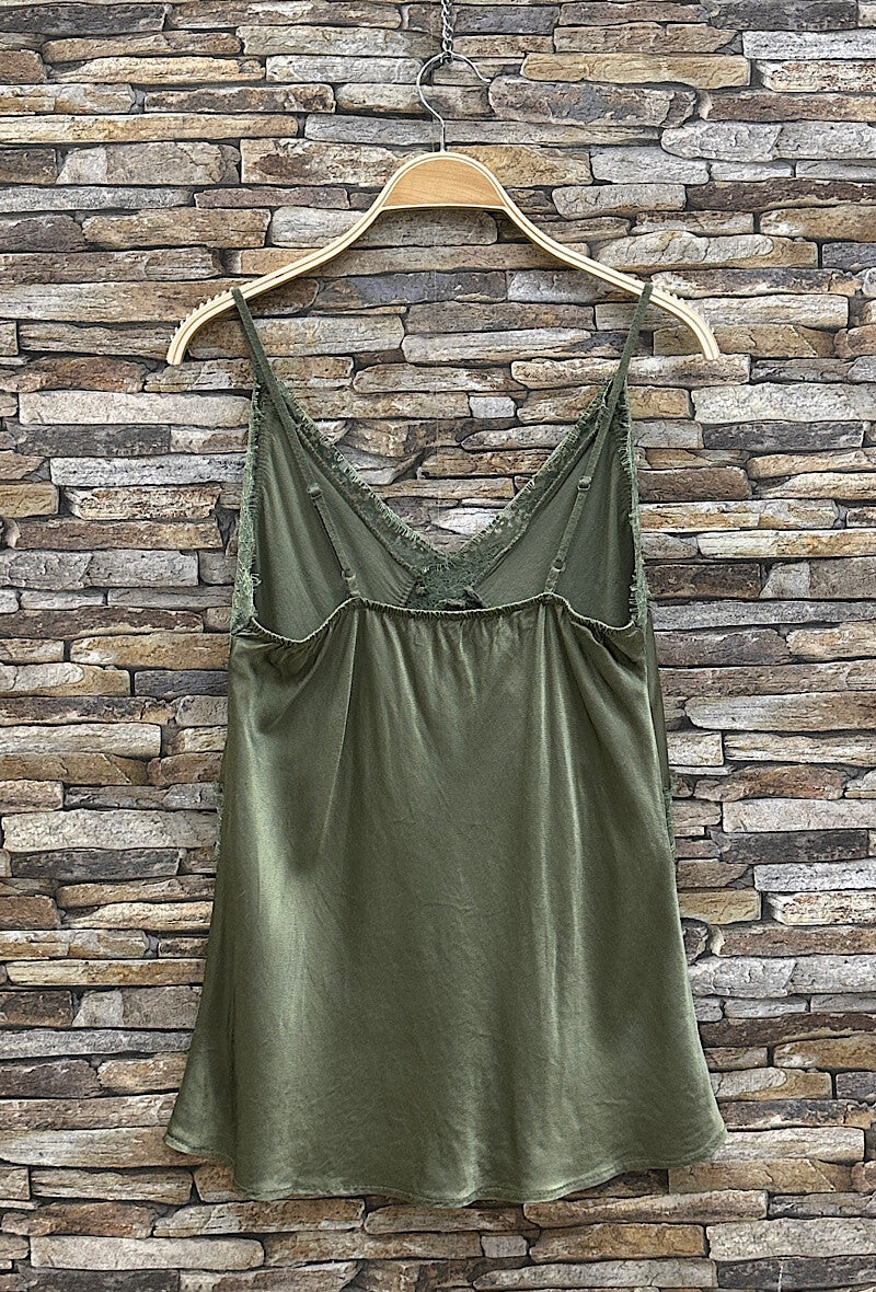 Choklate lace camisole khaki