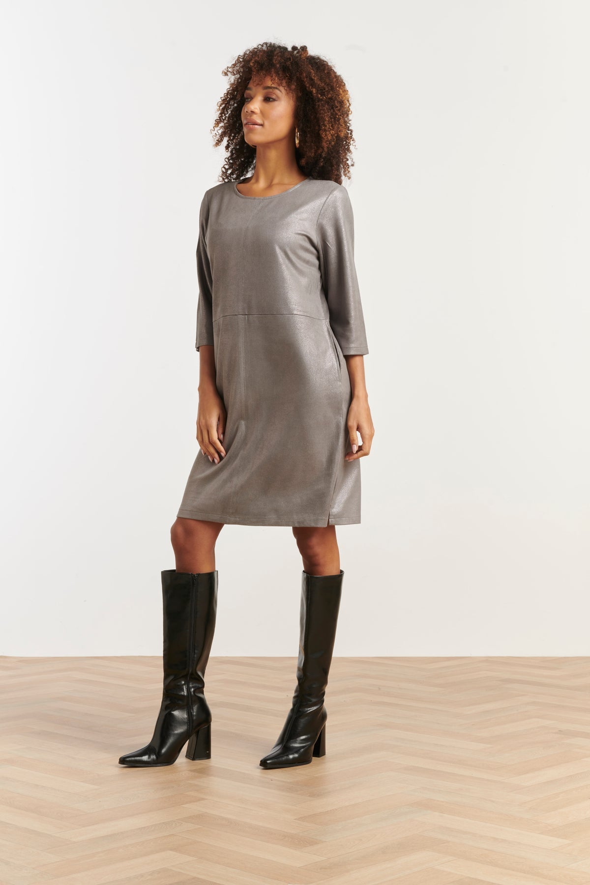 Smashed Lemon Faux Suede Dress