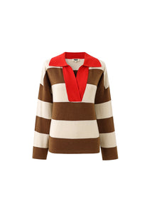 FRNCH Coco polo stripe jumper