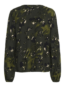 CREAM Tiah Riffle Green Top