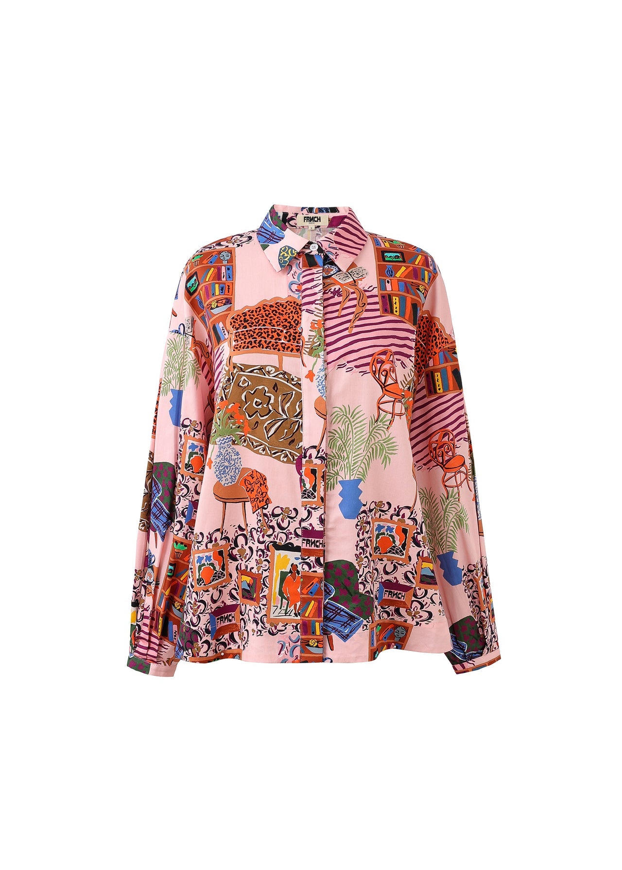 FRNCH Pink Vera Print Shirt