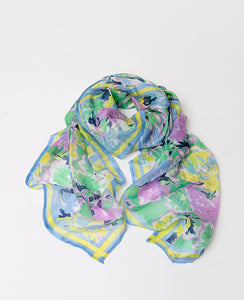 Surkana Scarf in lime/blue