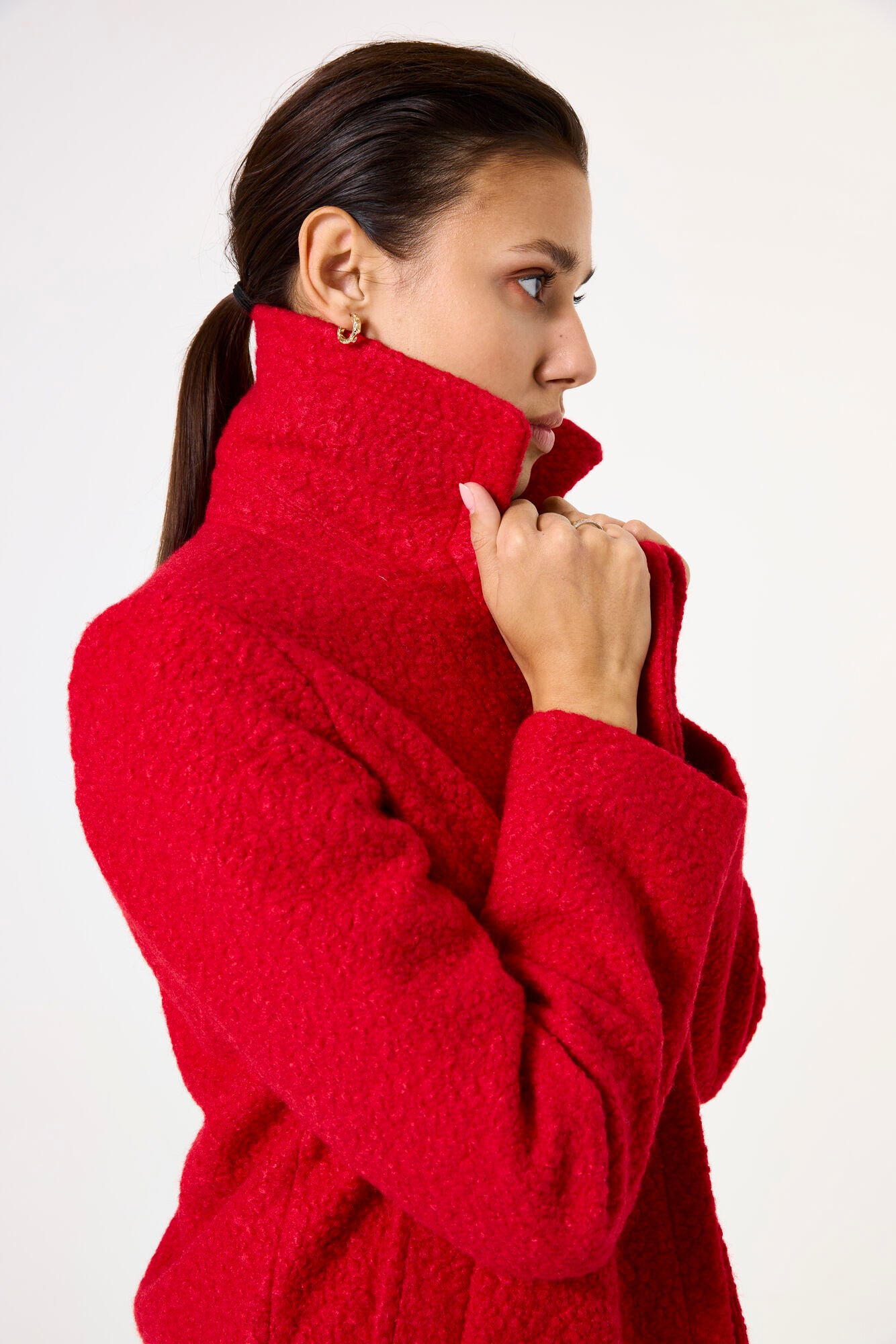Garcia Red Boucle Coat