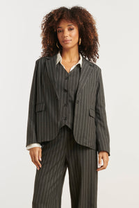 Smashed Lemon Grey Pinstripe Jacket