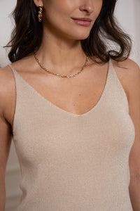 Choklate Eve Lurex knit Cami Camel
