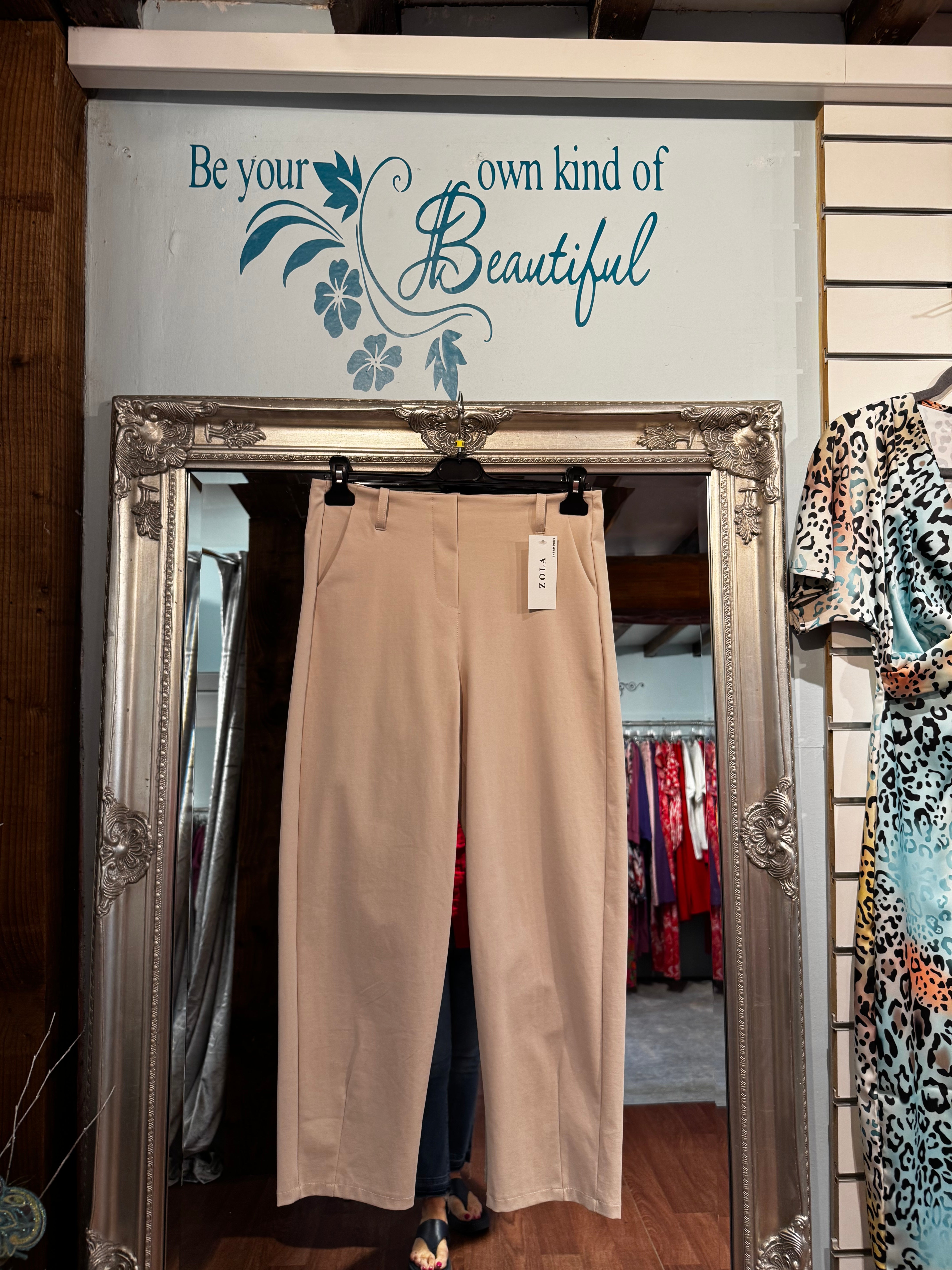 Pin Tuck Trousers in Sand