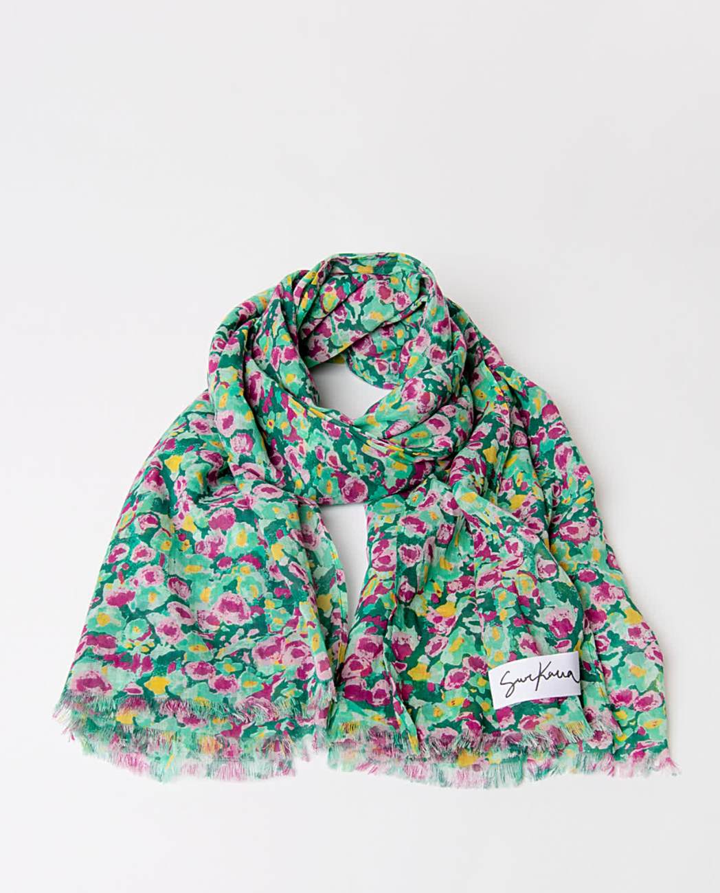 Surkana Scarf / wrap teal floral