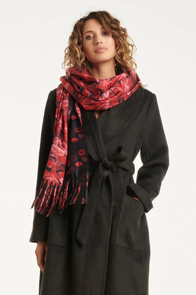 Smashed Lemon Red lips scarf