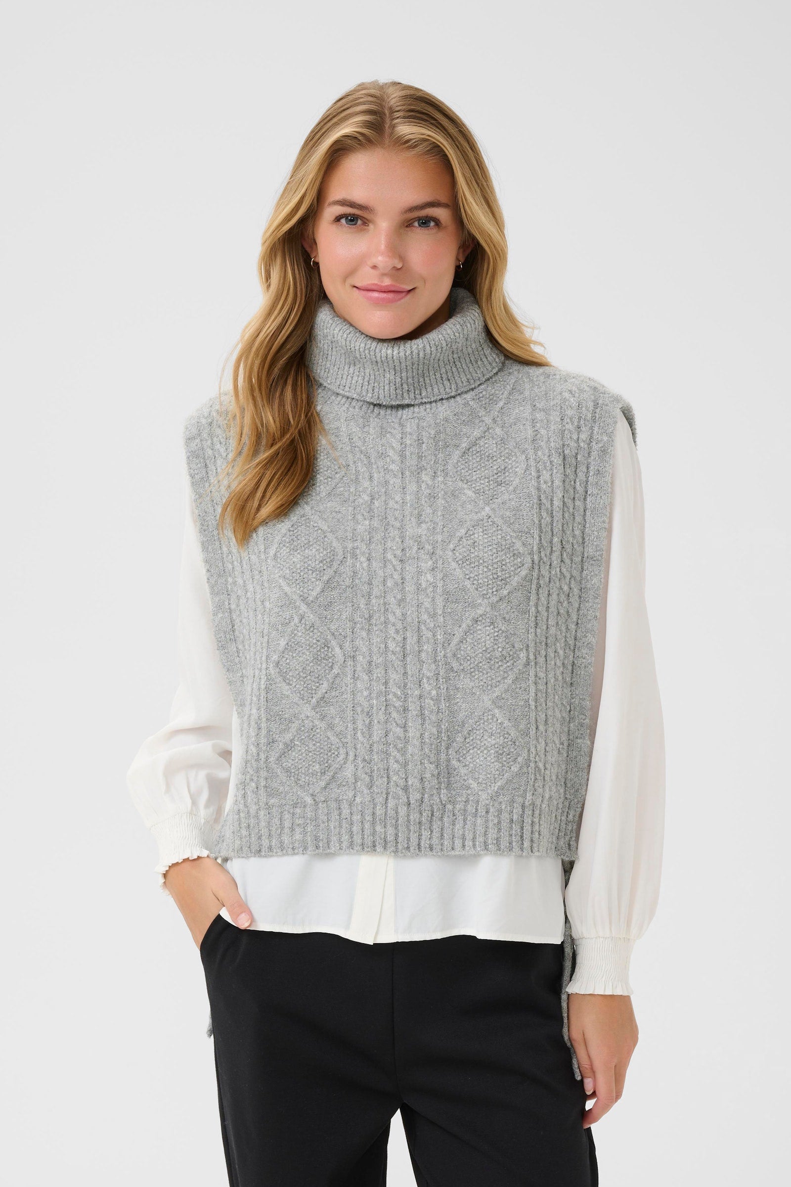 CREAM Grey Rina Knit slipover