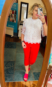 Capri pants Red