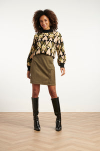 Smashed Lemon Khaki Skirt