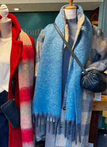 Surkana soft Blue fringe scarf