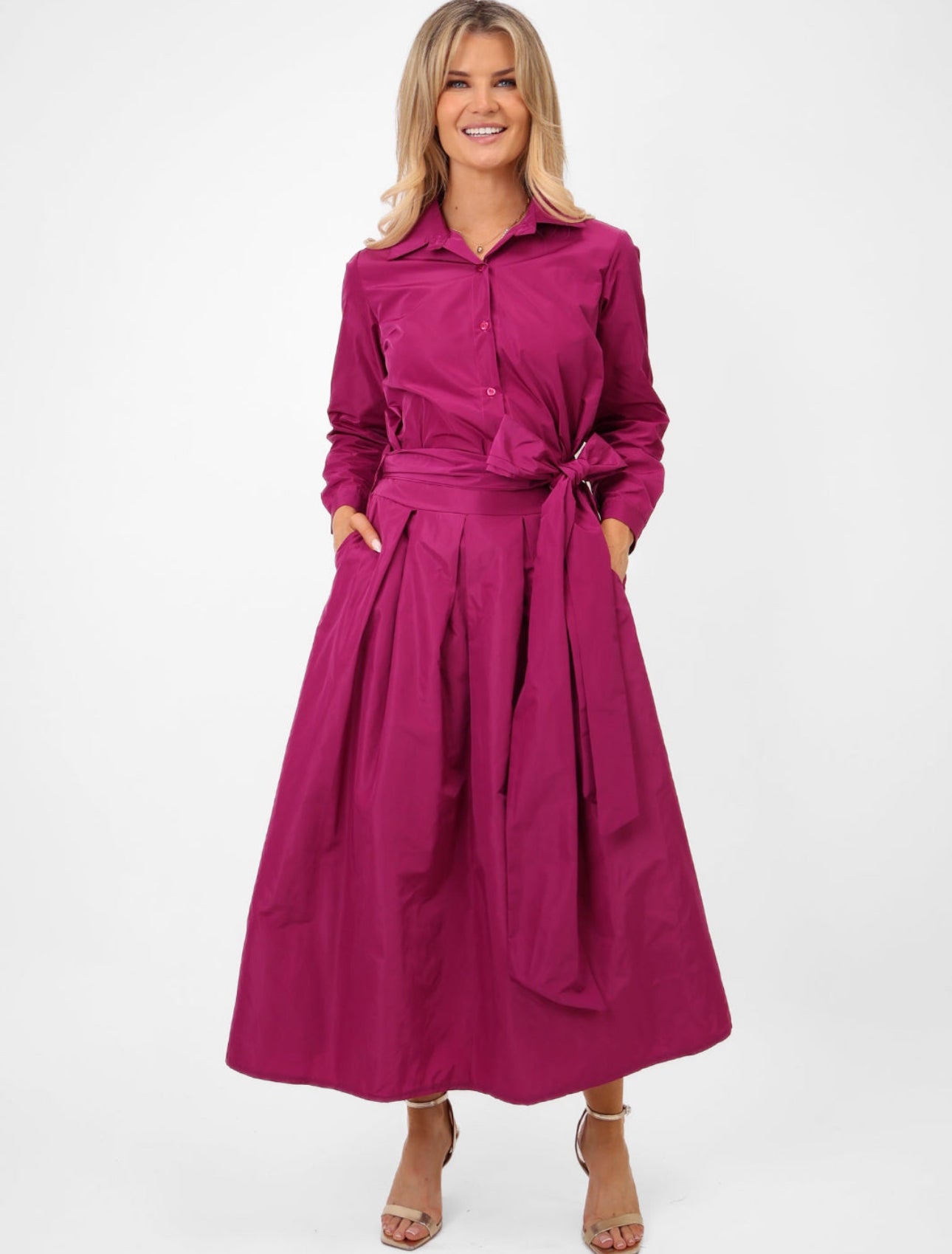 Kate & Pippa Magenta Blair Taffeta Skirt