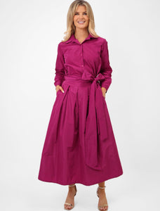 Kate & Pippa Magenta Blair Taffeta Skirt
