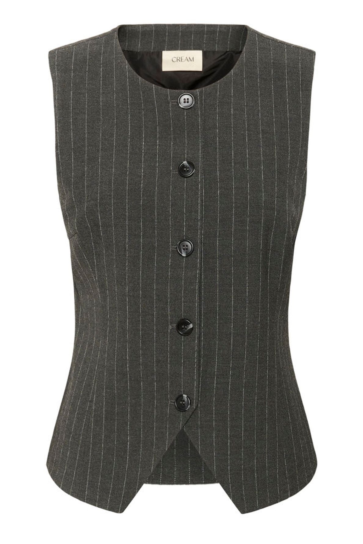 CREAM Grey Pin Stripe Waistcoat