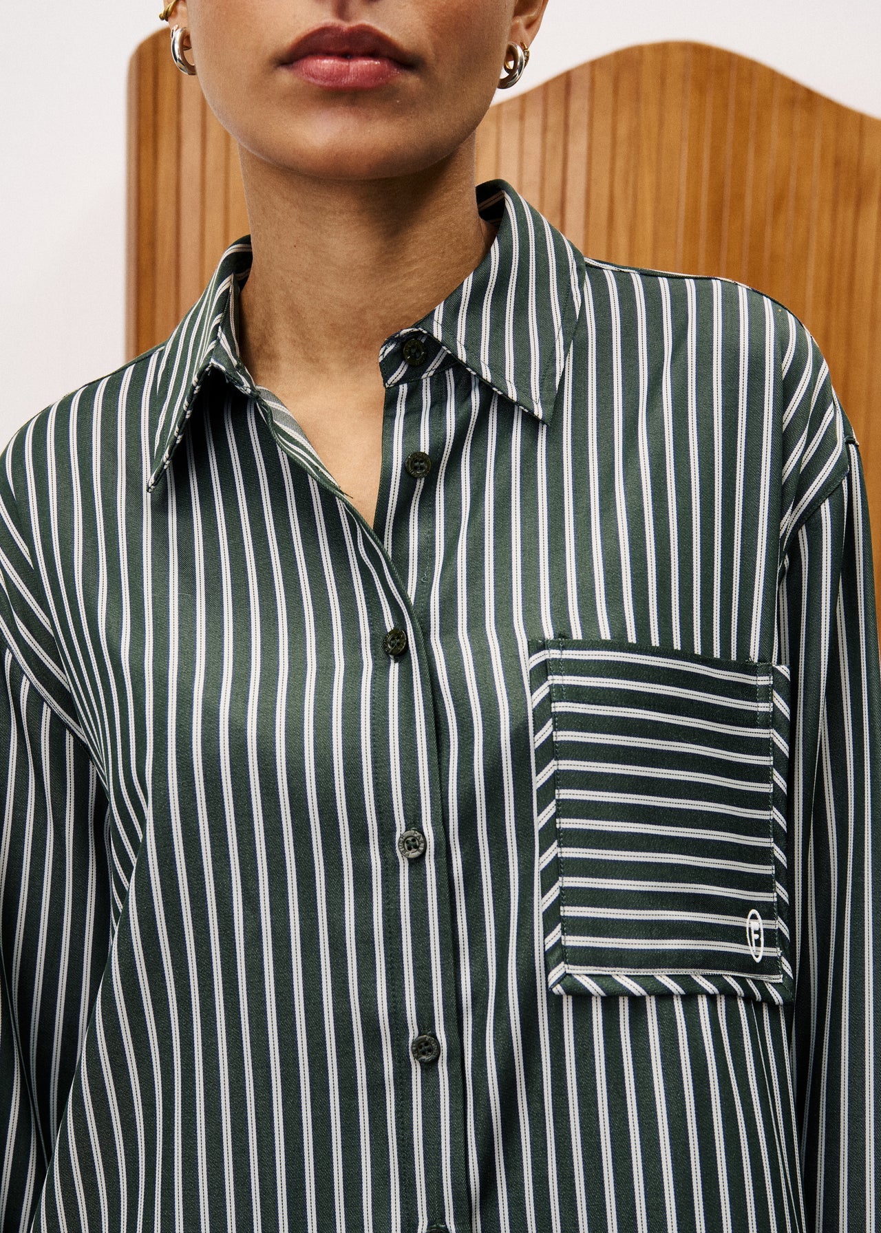 FRNCH Chester stripe Shirt Jacket