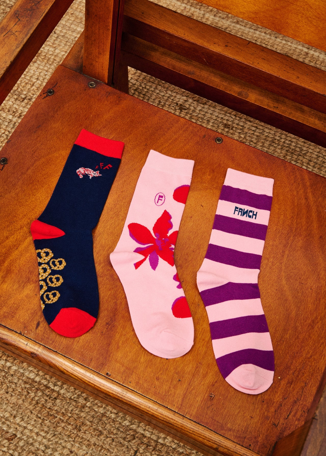 Cornish Rose sox - pink