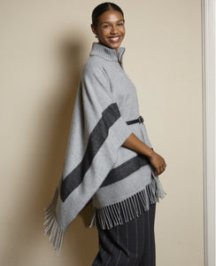 Surkana grey/black poncho