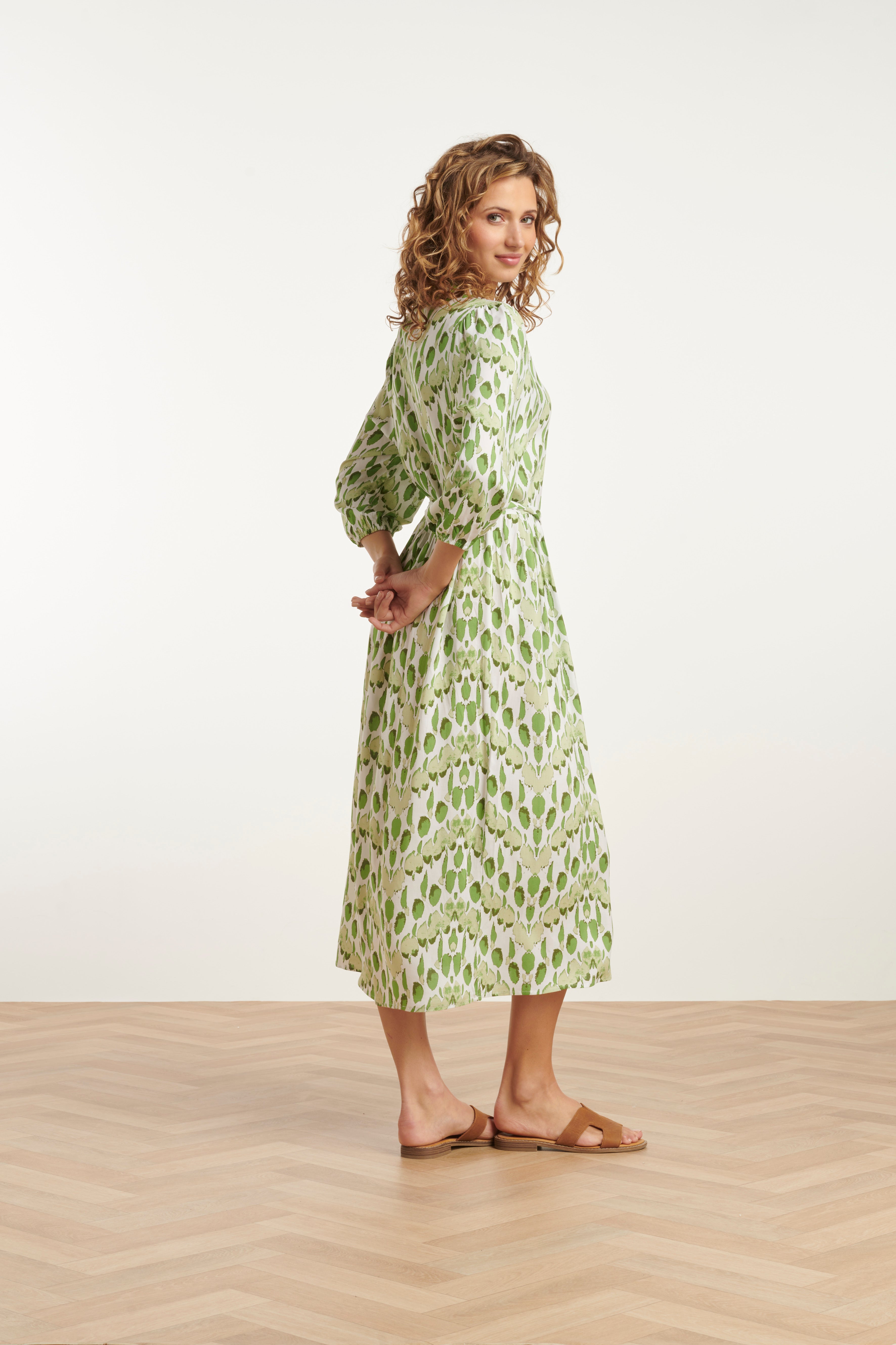 Smashed Lemon Green Print Dress