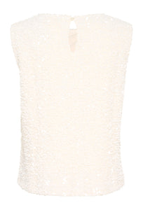 CREAM Sequin top in Ivory