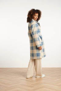 Smashed Lemon Tori Boucle Coat Blue
