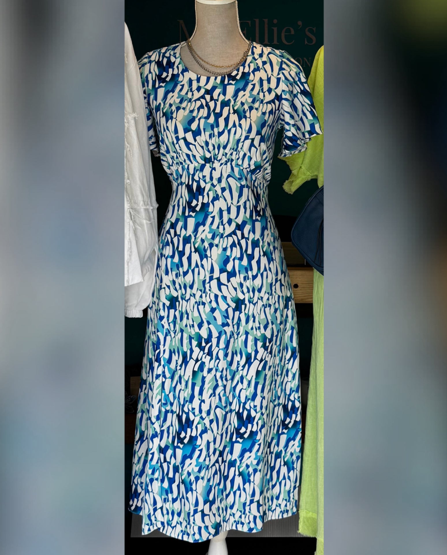 Yew Milano Dress Blue & Green