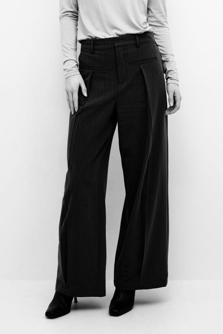 CREAM Bito Wide Leg Trousers Black