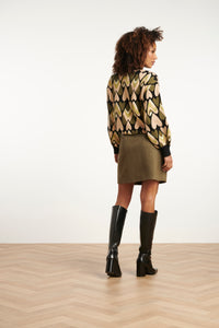 Smashed Lemon Khaki Skirt