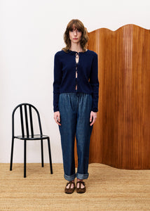 FRNCH Veronique Navy Cardi