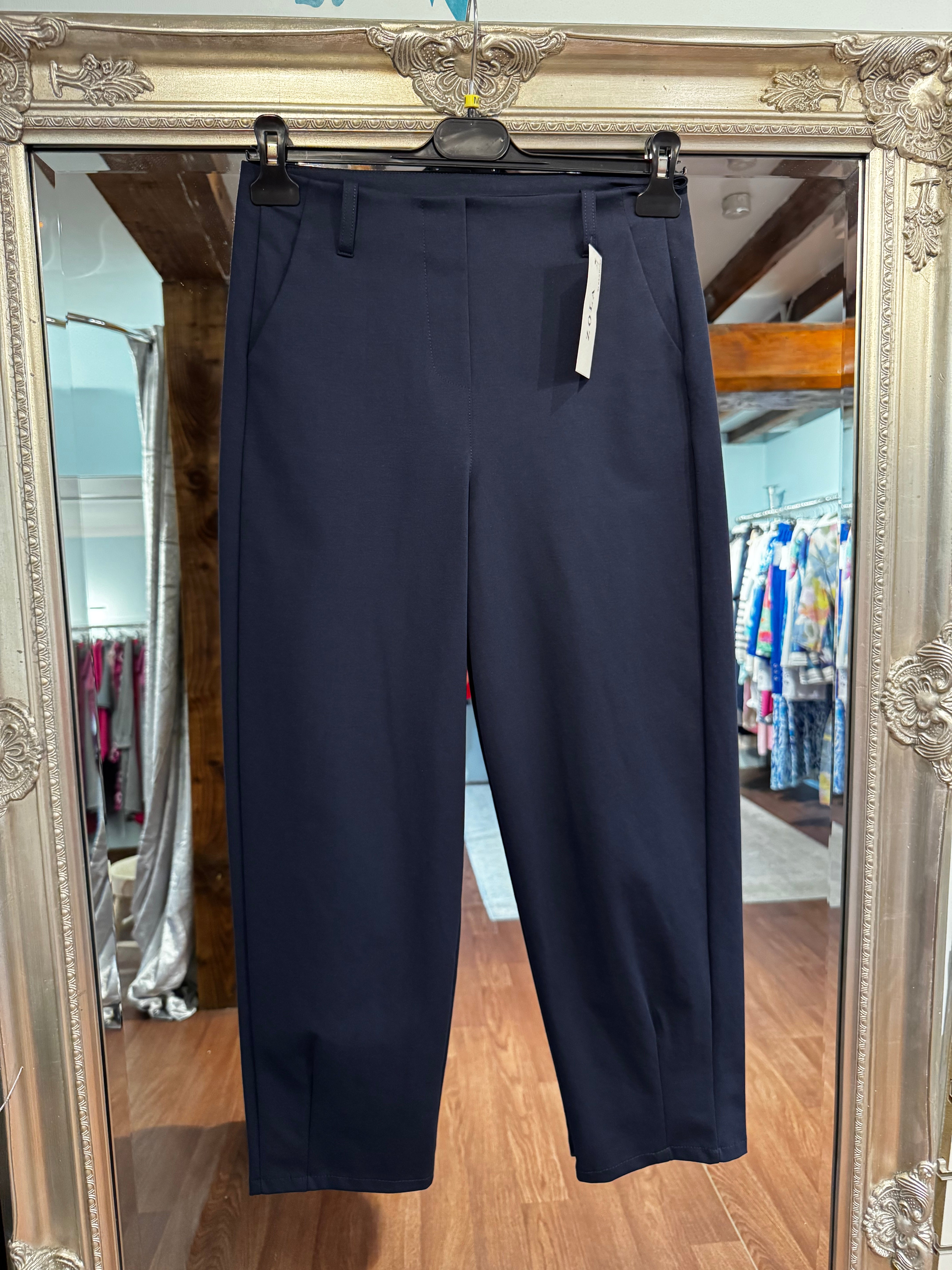 Pin Tuck Trousers in Navy
